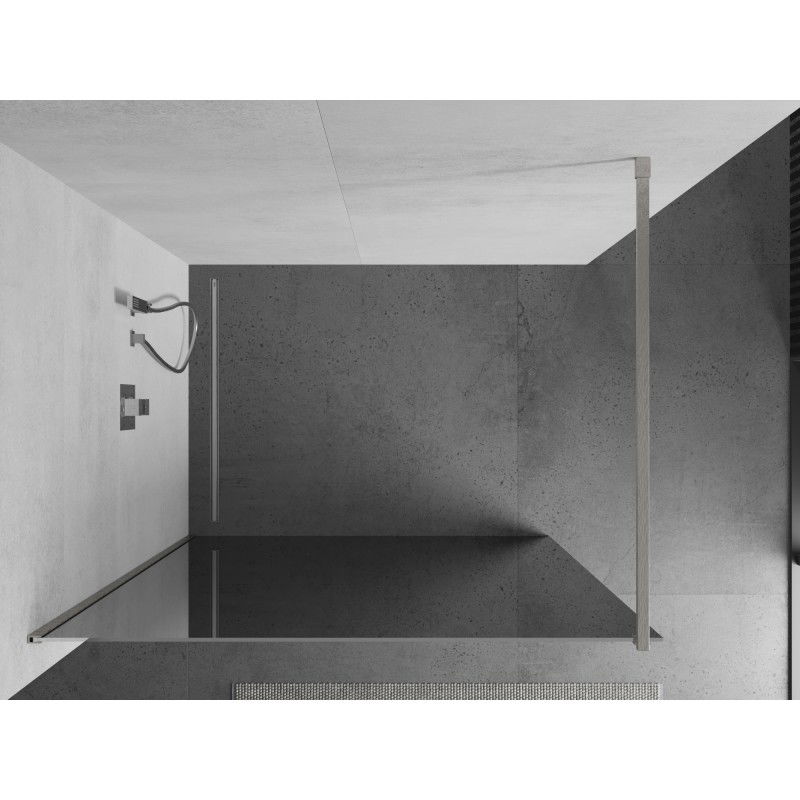 Mexen Kioto Walk-in Shower Wall 90 x 200 cm, Mirror 8 mm, Brushed Nickel - 800-090-101-97-50