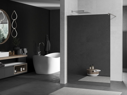 Mexen Kioto Walk-in Shower Wall 130 x 200 cm, Mirror 8 mm, Brushed Nickel - 800-130-101-97-50