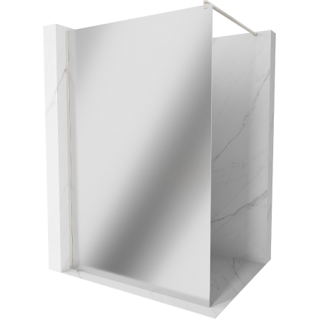 Mexen Kioto Walk-in Shower Wall 140 x 200 cm, Mirror 8 mm, Brushed Nickel - 800-140-101-97-50