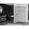 Mexen Kioto Walk-in Shower Wall 80 x 200 cm, Black Frame 8 mm, Brushed Gold - 800-080-101-55-70