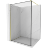 Mexen Kioto Walk-in Shower Wall 80 x 200 cm, Black Frame 8 mm, Brushed Gold - 800-080-101-55-70