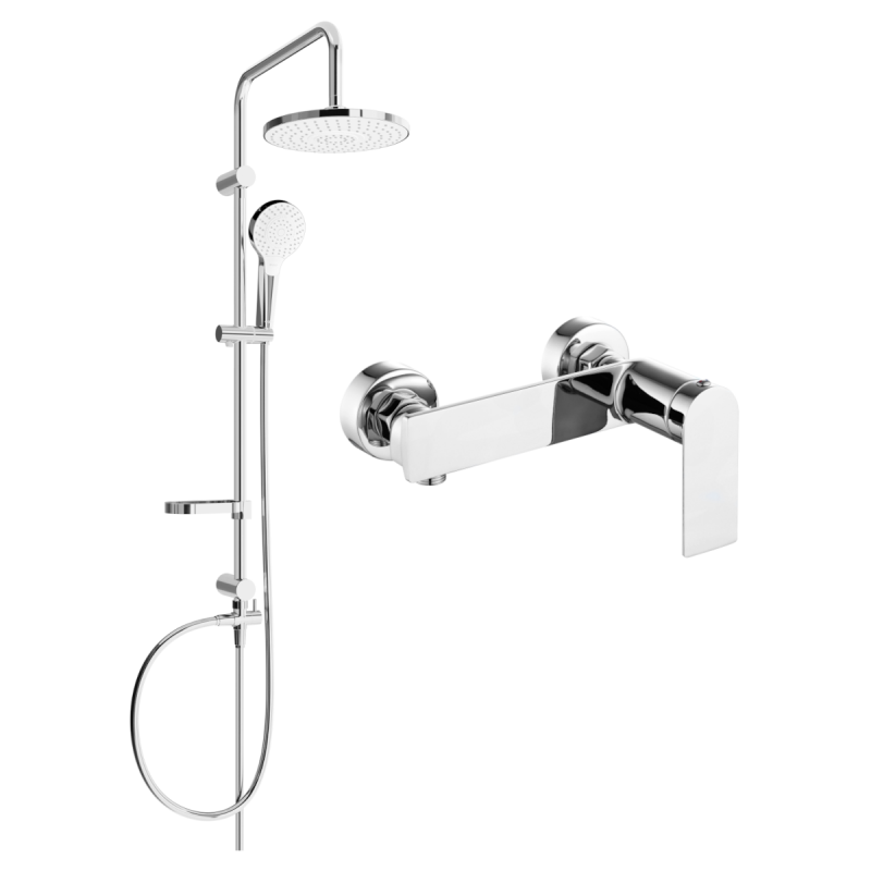 Mexen Zero Erik exposed shower set with shower head and shower faucet, chrome - 71140205-00