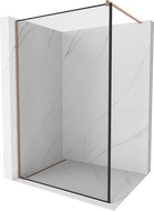 Mexen Kioto Walk-in Shower Wall 80 x 200 cm, Black Frame 8 mm, Brushed Copper - 800-080-101-65-70
