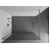 Mexen Kioto Walk-in Shower Wall 110 x 200 cm, Black Frame 8 mm, Brushed Copper - 800-110-101-65-70