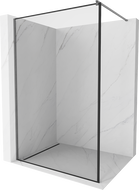 Mexen Kioto Walk-in Shower Wall 70 x 200 cm, Black Frame 8 mm, Gun Gray Brushed - 800-070-101-66-70