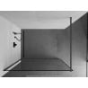 Mexen Kioto Walk-in shower wall 100 x 200 cm, black frame 8 mm, gun gray brushed - 800-100-101-66-70