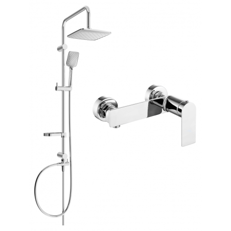 Mexen Zero Sven exposed shower set with rain shower and shower mixer, chrome - 71140262-00