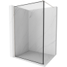 Mexen Kioto Walk-in Shower Wall 80 x 200 cm, Black Pattern 8 mm, Brushed Nickel - 800-080-101-97-70