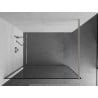 Mexen Kioto Shower Screen Walk-in 120 x 200 cm, Black Frame 8 mm, Brushed Nickel - 800-120-101-97-70