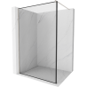 Mexen Kioto Walk-in Shower Wall 120 x 200 cm, Black Pattern 8 mm, Brushed Nickel - 800-120-101-97-70