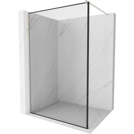 Mexen Kioto Walk-in Shower Panel 140 x 200 cm, Black Pattern 8 mm, Brushed Nickel - 800-140-101-97-70