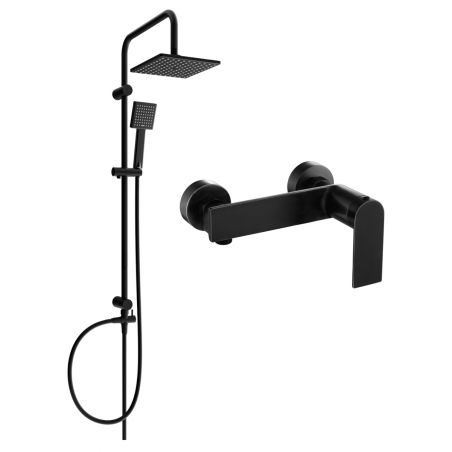 Mexen Tord surface-mounted shower set with a rainmaker and mixer tap Zero, Black - 71140200-70