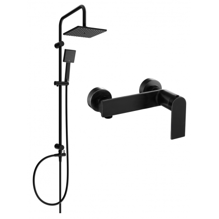 Mexen Tord surface-mounted shower set with shower head and Zero shower mixer, black - 71140200-70