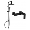 Mexen Tord surface-mounted shower set with a rainmaker and mixer tap Zero, Black - 71140200-70