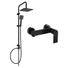 Mexen Tord surface-mounted shower set with shower head and Zero shower mixer, black - 71140200-70