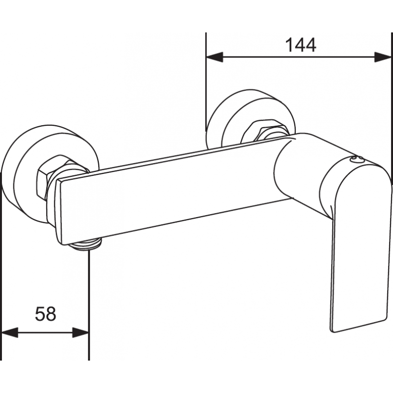 Mexen Zero Erik surface-mounted shower set with rain showerhead and shower mixer, black - 71140205-70