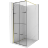 Mexen Kioto Walk-in Shower Wall 80 x 200 cm, Black Pattern 8 mm, Brushed Gold - 800-080-101-55-77