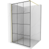 Mexen Kioto Walk-in Shower Panel 120 x 200 cm, black pattern 8 mm, brushed gold - 800-120-101-55-77
