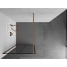 Mexen Kioto shower screen Walk-in 70 x 200 cm, black grid 8 mm, brushed copper - 800-070-101-65-77