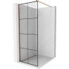 Mexen Kioto Walk-in Shower Wall 80 x 200 cm, Black Pattern 8 mm, Brushed Bronze - 800-080-101-65-77