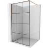 Mexen Kioto Walk-in Shower Wall 100 x 200 cm, Black Pattern 8 mm, Brushed Copper - 800-100-101-65-77