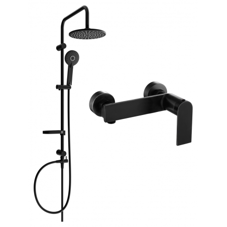Mexen Zero Carl surface-mounted shower set with rain shower and shower faucet, black - 71140240-70