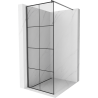 Mexen Kioto Walk-in Shower Wall 70 x 200 cm, Black Pattern 8 mm, Brushed Gun Gray - 800-070-101-66-77