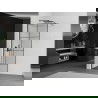 Mexen Kioto Walk-in Shower Wall 80 x 200 cm, Black Pattern 8 mm, Gun Gray Brushed - 800-080-101-66-77
