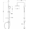 Mexen Carl surface-mounted shower set with a rainmaker and mixer tap Zero, Black - 71140240-70