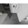 Mexen Kioto Walk-in Shower Panel 100 x 200 cm, Black Pattern 8 mm, Gun Gray Brushed - 800-100-101-66-77