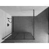 Mexen Kioto Walk-in Shower Panel 100 x 200 cm, Black Pattern 8 mm, Gun Gray Brushed - 800-100-101-66-77