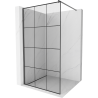 Mexen Kioto Walk-in Shower Panel 100 x 200 cm, Black Pattern 8 mm, Gun Gray Brushed - 800-100-101-66-77