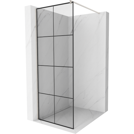 Mexen Kioto Walk-in Shower Wall 70 x 200 cm, Black Pattern 8 mm, Brushed Nickel - 800-070-101-97-77