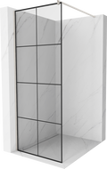 Mexen Kioto shower wall Walk-in 70 x 200 cm, black grid 8 mm, brushed nickel - 800-070-101-97-77