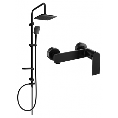 Mexen Sven surface-mounted shower set with rain shower and Zero shower faucet, black 71140262-70