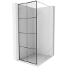 Mexen Kioto Walk-in Shower Wall 90 x 200 cm, Black Pattern 8 mm, Brushed Nickel - 800-090-101-97-77