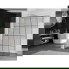 Mexen Kioto Walk-in Shower Wall 55.12 x 78.74 in, Black Pattern 0.31 in, Brushed Nickel - 800-140-101-97-77