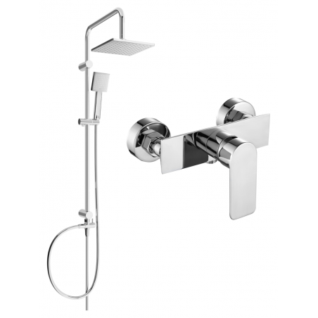 Mexen Alexa Tord Surface Mounted Shower Set with Shower Head and Shower Faucet, Chrome - 71240200-00