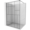 Mexen Kioto Walk-in Shower Wall 80 x 200 cm, black pattern 8 mm, gun gray brushed - 800-080-101-66-78
