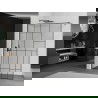 Mexen Kioto Walk-in Shower Wall 110 x 200 cm, Black Pattern 8 mm, Gun Gray Brushed - 800-110-101-66-78