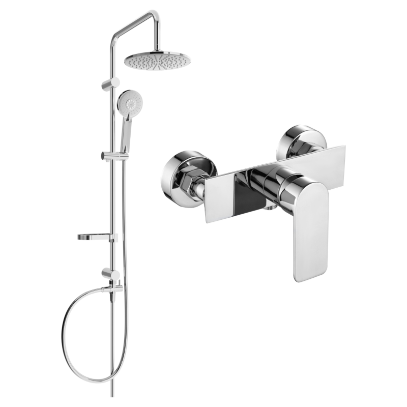 Mexen Alexa Carl exposed shower set with rain shower and shower faucet, chrome - 71240240-00