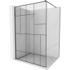 Mexen Kioto Walk-in Shower Wall 110 x 200 cm, Black Pattern 8 mm, Gun Gray Brushed - 800-110-101-66-78