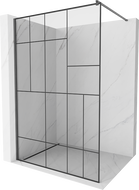 Mexen Kioto Walk-in Shower Screen 120 x 200 cm, Black Pattern 8 mm, Gun Gray Brushed - 800-120-101-66-78