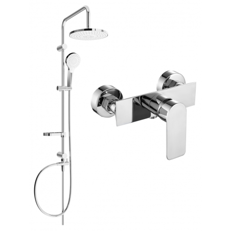 Mexen Erik exposed shower set with rain shower head and Alexa shower mixer, chrome - 71240205-00