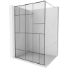 Mexen Kioto Walk-in Shower Screen 100 x 200 cm, Black Pattern 8 mm, Brushed Nickel - 800-100-101-97-78