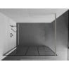 Mexen Kioto Walk-in shower wall 110 x 200 cm, black pattern 8 mm, brushed nickel - 800-110-101-97-78