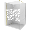 Mexen Kioto Walk-in Shower Screen 70 x 200 cm, White Pattern 8 mm, Brushed Gold - 800-070-101-55-85