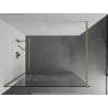 Mexen Kioto Walk-in Shower Screen 140 x 200 cm, White Pattern 8 mm, Brushed Gold - 800-140-101-55-85