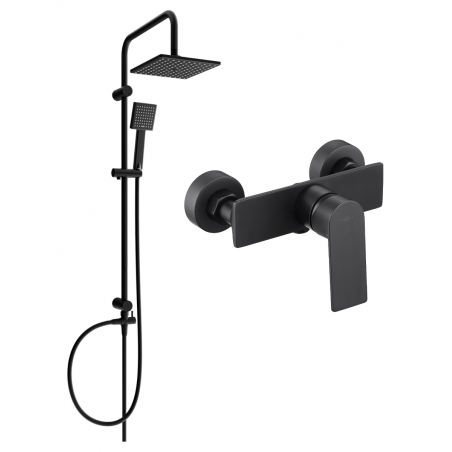 Mexen Tord surface-mounted shower set with rain shower and Alexa shower mixer, black - 71240200-70