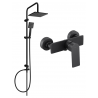 Mexen Tord surface-mounted shower set with a rainmaker and mixer tap Alexa, Black - 71240200-70
